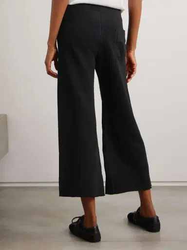 Nili Lotan Kiki Cropped Voile-trimmed Cotton-jersey Track Pants | Thumbnail 4