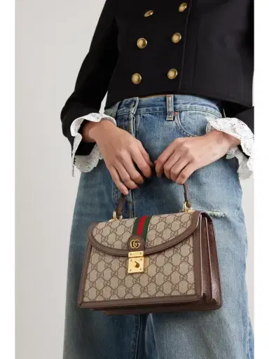 Gucci Ophidia Textured Leather-trimmed Printed Coated-canvas Tote | Thumbnail 2