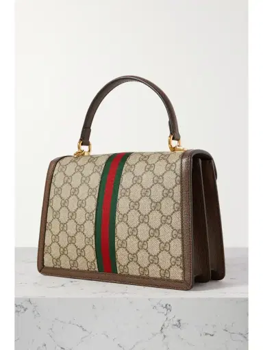 Gucci Ophidia Textured Leather-trimmed Printed Coated-canvas Tote | Thumbnail 3