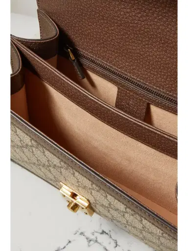 Gucci Ophidia Textured Leather-trimmed Printed Coated-canvas Tote | Thumbnail 5