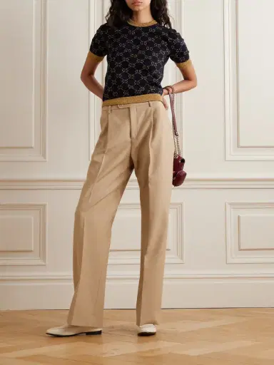 Gucci Metallic Jacquard-knit Cotton-blend Sweater | Thumbnail 2 Gucci Metallic Jacquard-knit Cotton-blend Sweater | Thumbnail 2