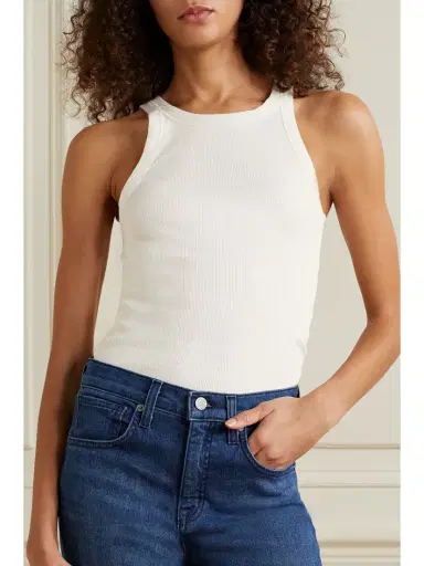 Nili Lotan Jennifer Ribbed Cotton-jersey Tank | Thumbnail 3 Nili Lotan Jennifer Ribbed Cotton-jersey Tank | Thumbnail 3