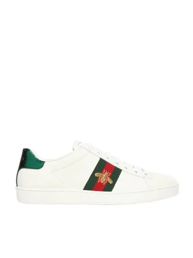 Ace Watersnake-trimmed Embroidered Leather Sneakers