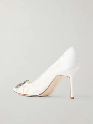 Manolo Blahnik Hangisi 90 Crystal-embellished Corded Lace Pumps | Thumbnail 3 Manolo Blahnik Hangisi 90 Crystal-embellished Corded Lace Pumps | Thumbnail 3