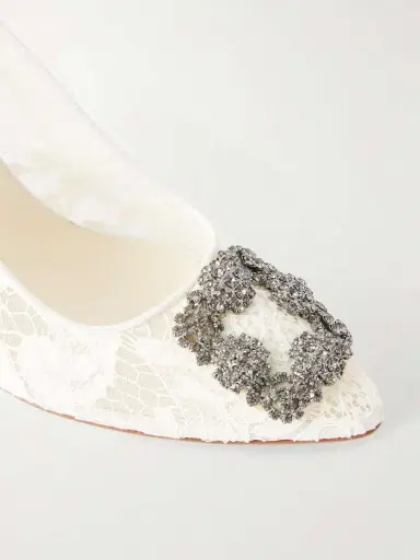 Manolo Blahnik Hangisi 90 Crystal-embellished Corded Lace Pumps | Thumbnail 4 Manolo Blahnik Hangisi 90 Crystal-embellished Corded Lace Pumps | Thumbnail 4