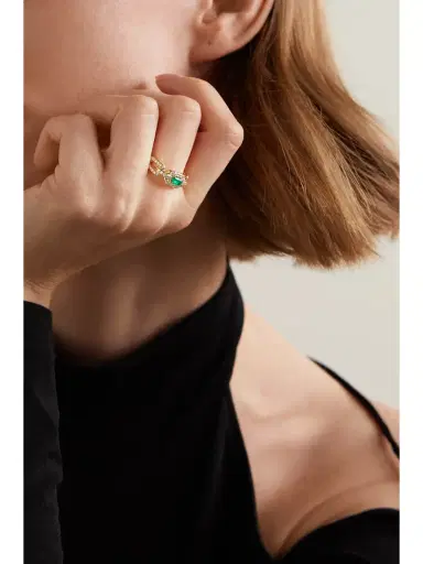 David Yurman Stax 18-karat Gold, Diamond And Emerald Ring | Thumbnail 2