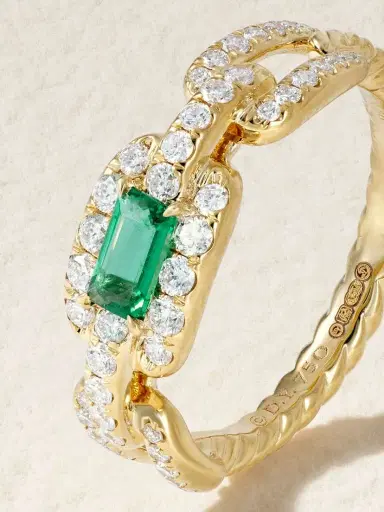 David Yurman Stax 18-karat Gold, Diamond And Emerald Ring | Thumbnail 4