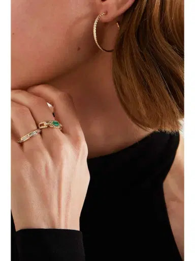 David Yurman Stax 18-karat Gold, Diamond And Emerald Ring | Thumbnail 5