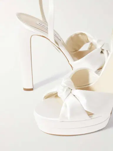 Aquazzura Cupid Plateau 130 Knotted Satin Platform Sandals | Thumbnail 4