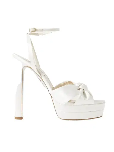 Aquazzura Cupid Plateau 130 Knotted Satin Platform Sandals | Thumbnail 1
