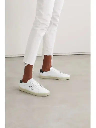Saint Laurent Court Classic Sl/06 Logo-embroidered Leather Sneakers | Thumbnail 2