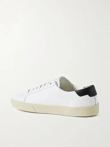 Saint Laurent Court Classic Sl/06 Logo-embroidered Leather Sneakers | Thumbnail 3