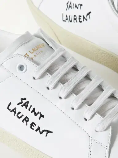 Saint Laurent Court Classic Sl/06 Logo-embroidered Leather Sneakers | Thumbnail 5