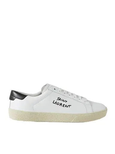 Saint Laurent Court Classic Sl/06 Logo-embroidered Leather Sneakers | Thumbnail 1