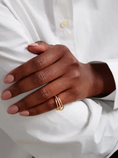 Spinelli Kilcollin Sonny Set Of Three 18-karat Yellow And Rose Gold And Diamond Rings | Thumbnail 2