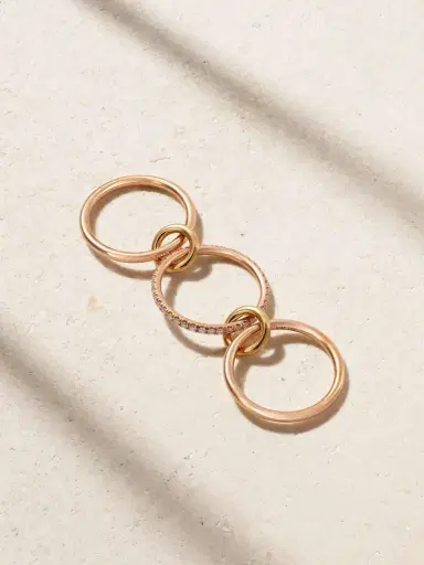 Spinelli Kilcollin Sonny Set Of Three 18-karat Yellow And Rose Gold And Diamond Rings | Thumbnail 3
