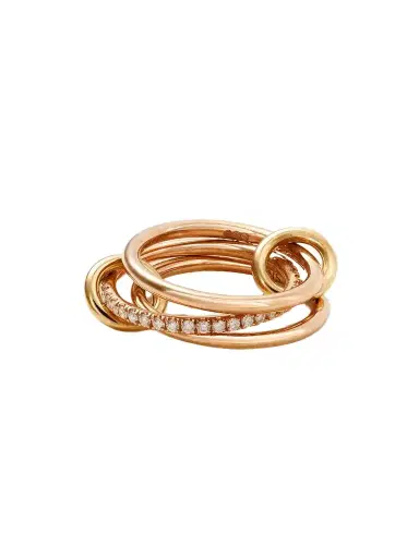 Spinelli Kilcollin Sonny Set Of Three 18-karat Yellow And Rose Gold And Diamond Rings | Thumbnail 1