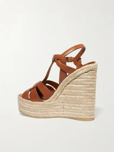 Saint Laurent Tribute Woven Leather Espadrille Wedge Sandals | Thumbnail 3 Saint Laurent Tribute Woven Leather Espadrille Wedge Sandals | Thumbnail 3