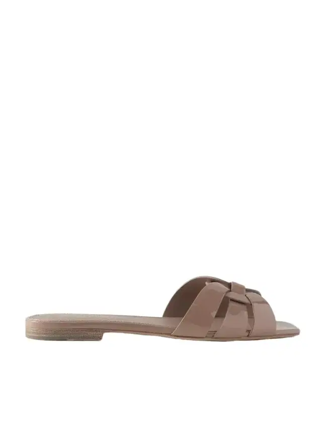 Tribute Woven Patent-leather Slides