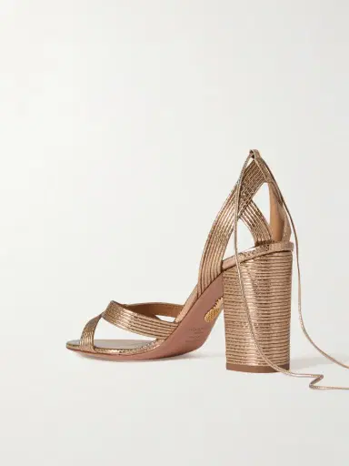 Aquazzura Ari 85 Metallic Leather Sandals | Thumbnail 3