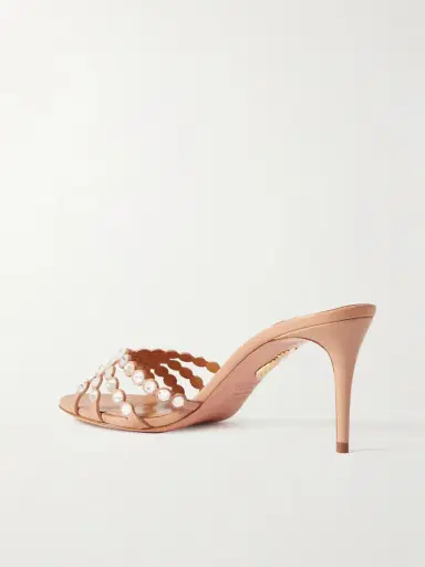 Aquazzura Tequila 75 Crystal-embellished Leather Mules | Thumbnail 3 Aquazzura Tequila 75 Crystal-embellished Leather Mules | Thumbnail 3