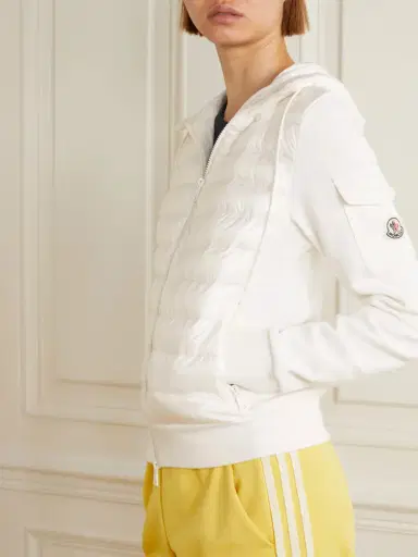 Moncler Paneled Cotton-blend Terry And Quilted Shell Down Hoodie | Thumbnail 3