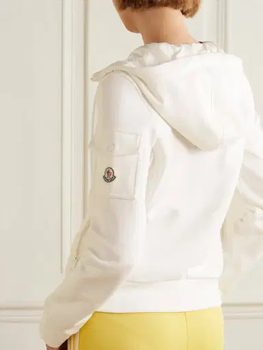 Moncler Paneled Cotton-blend Terry And Quilted Shell Down Hoodie | Thumbnail 4