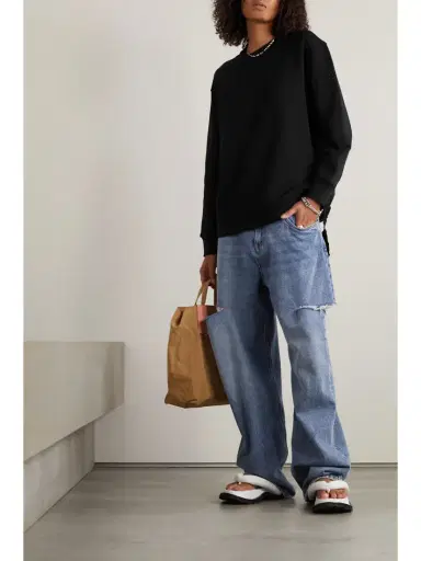 Moncler Paneled Shell And Cotton-jersey Sweatshirt | Thumbnail 2 Moncler Paneled Shell And Cotton-jersey Sweatshirt | Thumbnail 2