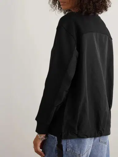 Moncler Paneled Shell And Cotton-jersey Sweatshirt | Thumbnail 3 Moncler Paneled Shell And Cotton-jersey Sweatshirt | Thumbnail 3