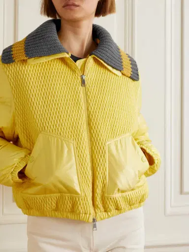 Moncler Apront Cropped Quilted Shell Down Bomber Jacket | Thumbnail 3 Moncler Apront Cropped Quilted Shell Down Bomber Jacket | Thumbnail 3