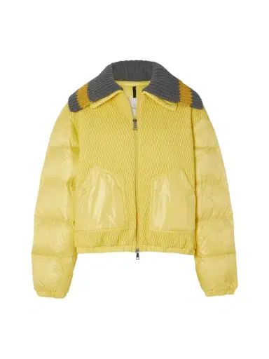 Moncler Apront Cropped Quilted Shell Down Bomber Jacket | Thumbnail 1 Moncler Apront Cropped Quilted Shell Down Bomber Jacket | Thumbnail 1