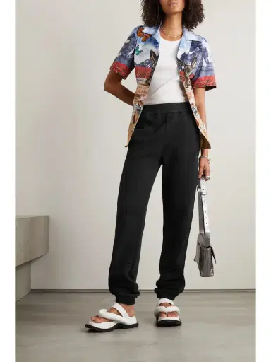 Moncler Embellished Shell-trimmed Cotton-jersey Track Pants | Thumbnail 2 Moncler Embellished Shell-trimmed Cotton-jersey Track Pants | Thumbnail 2