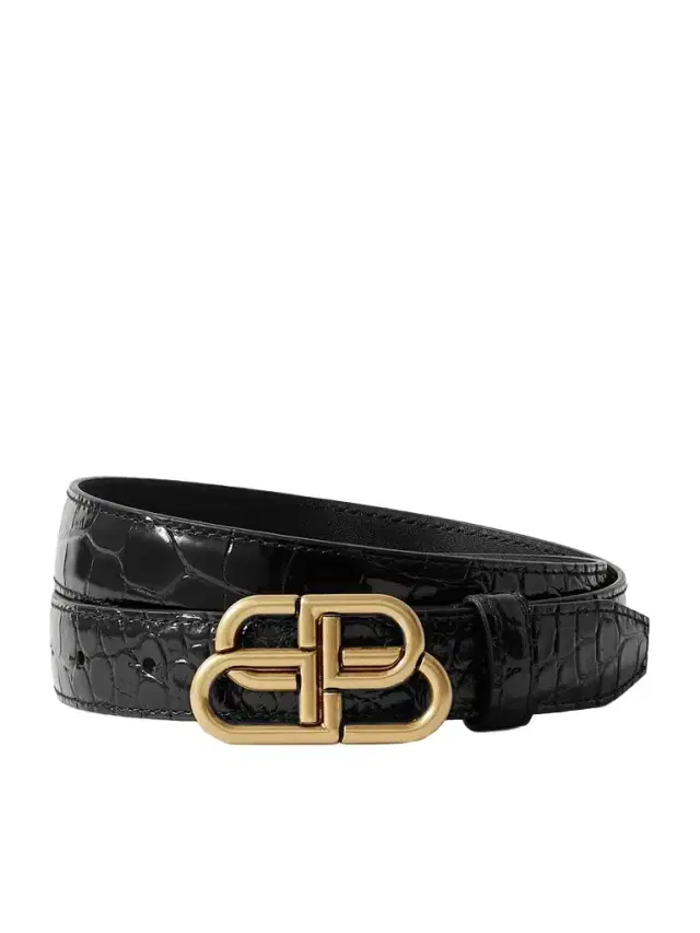 Bb Croc-effect Leather Waist Belt Bb Croc-effect Leather Waist Belt