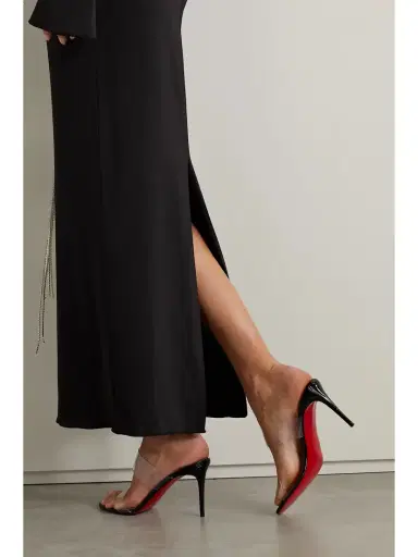 Christian Louboutin Just Nothing 85 Pvc And Patent-leather Mules | Thumbnail 2 Christian Louboutin Just Nothing 85 Pvc And Patent-leather Mules | Thumbnail 2