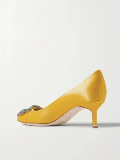 Manolo Blahnik Hangisi 50 Crystal-embellished Satin Pumps | Thumbnail 3 Manolo Blahnik Hangisi 50 Crystal-embellished Satin Pumps | Thumbnail 3