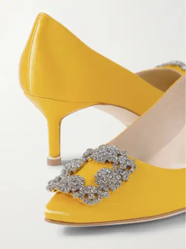 Manolo Blahnik Hangisi 50 Crystal-embellished Satin Pumps | Thumbnail 4 Manolo Blahnik Hangisi 50 Crystal-embellished Satin Pumps | Thumbnail 4