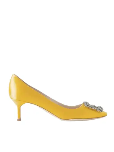 Manolo Blahnik Hangisi 50 Crystal-embellished Satin Pumps | Thumbnail 1 Manolo Blahnik Hangisi 50 Crystal-embellished Satin Pumps | Thumbnail 1
