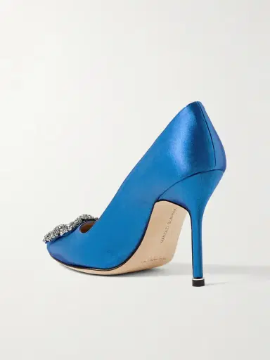 Manolo Blahnik Hangisi 105 Crystal-embellished Satin Pumps | Thumbnail 3 Manolo Blahnik Hangisi 105 Crystal-embellished Satin Pumps | Thumbnail 3
