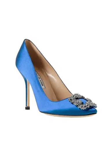 Manolo Blahnik Hangisi 105 Crystal-embellished Satin Pumps | Thumbnail 1 Manolo Blahnik Hangisi 105 Crystal-embellished Satin Pumps | Thumbnail 1