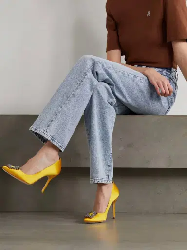 Manolo Blahnik Hangisi 105 Crystal-embellished Satin Pumps | Thumbnail 2 Manolo Blahnik Hangisi 105 Crystal-embellished Satin Pumps | Thumbnail 2