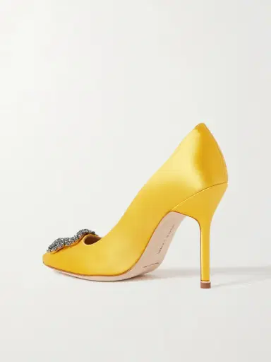 Manolo Blahnik Hangisi 105 Crystal-embellished Satin Pumps | Thumbnail 3 Manolo Blahnik Hangisi 105 Crystal-embellished Satin Pumps | Thumbnail 3