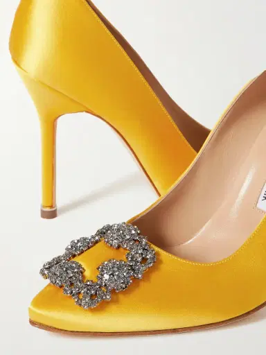 Manolo Blahnik Hangisi 105 Crystal-embellished Satin Pumps | Thumbnail 4 Manolo Blahnik Hangisi 105 Crystal-embellished Satin Pumps | Thumbnail 4