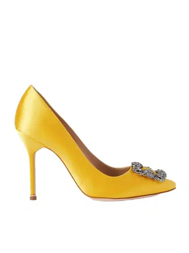 Manolo Blahnik Hangisi 105 Crystal-embellished Satin Pumps | Thumbnail 1 Manolo Blahnik Hangisi 105 Crystal-embellished Satin Pumps | Thumbnail 1