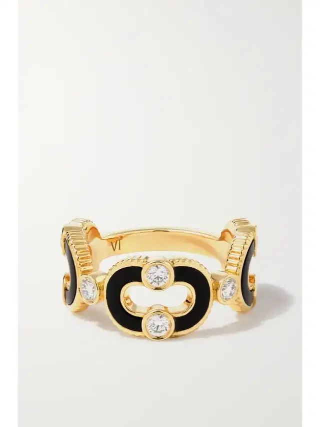 Magnetic Enchainee 18-karat Gold, Diamond And Onyx Ring