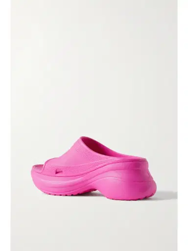 Balenciaga + Crocs Pool Perforated Neon Rubber Slides | Thumbnail 3