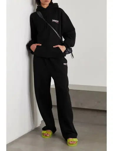Balenciaga Embroidered Printed Cotton-jersey Hoodie | Thumbnail 2