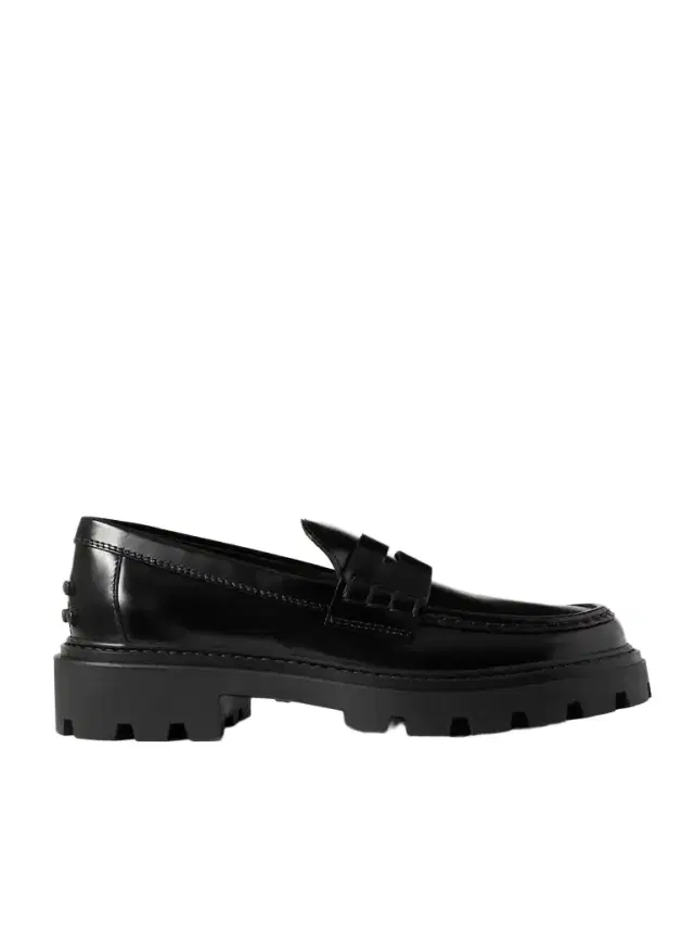 Gomma Pesante Glossed-leather Loafers