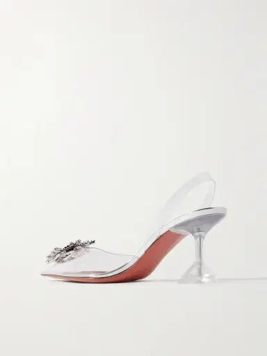 Amina Muaddi Begum Crystal-embellished Pvc Slingback Pumps | Thumbnail 3 Amina Muaddi Begum Crystal-embellished Pvc Slingback Pumps | Thumbnail 3