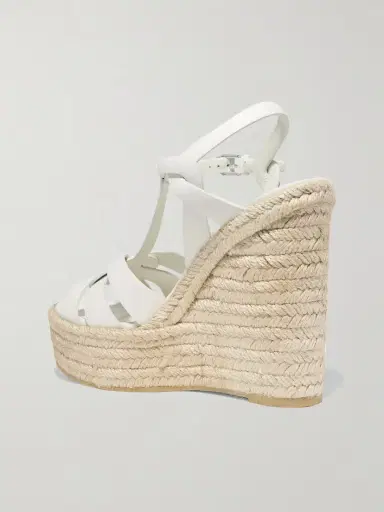 Saint Laurent Tribute Woven Leather Espadrille Wedge Sandals | Thumbnail 3