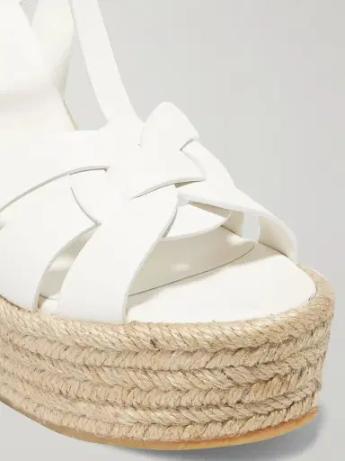 Saint Laurent Tribute Woven Leather Espadrille Wedge Sandals | Thumbnail 4